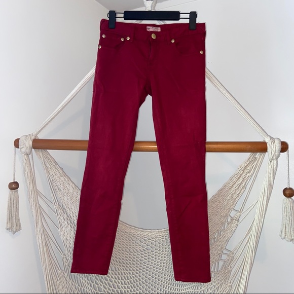 Free people red skinny jeans 27 - Picture 2 of 7
